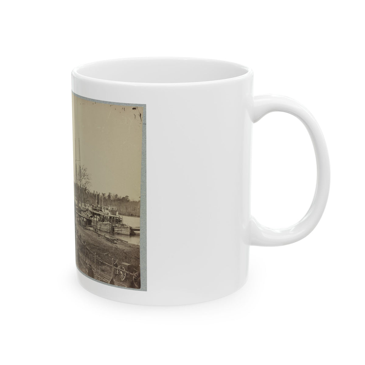 Broadway Landing, Appomattox River, Va., Butler's Signal Tower At Point Of Rocks, In Distance (U.S. Civil War) White Coffee Mug