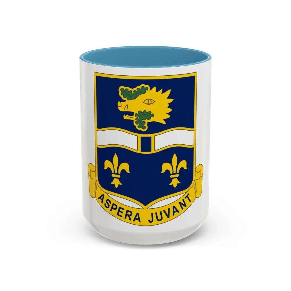 326th Infantry Regiment (U.S. Army) Accent Coffee Mug-15oz-Light Blue-Go Mug Yourself