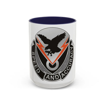 327 Signal Battalion (U.S. Army) Accent Coffee Mug-15oz-Navy-Go Mug Yourself