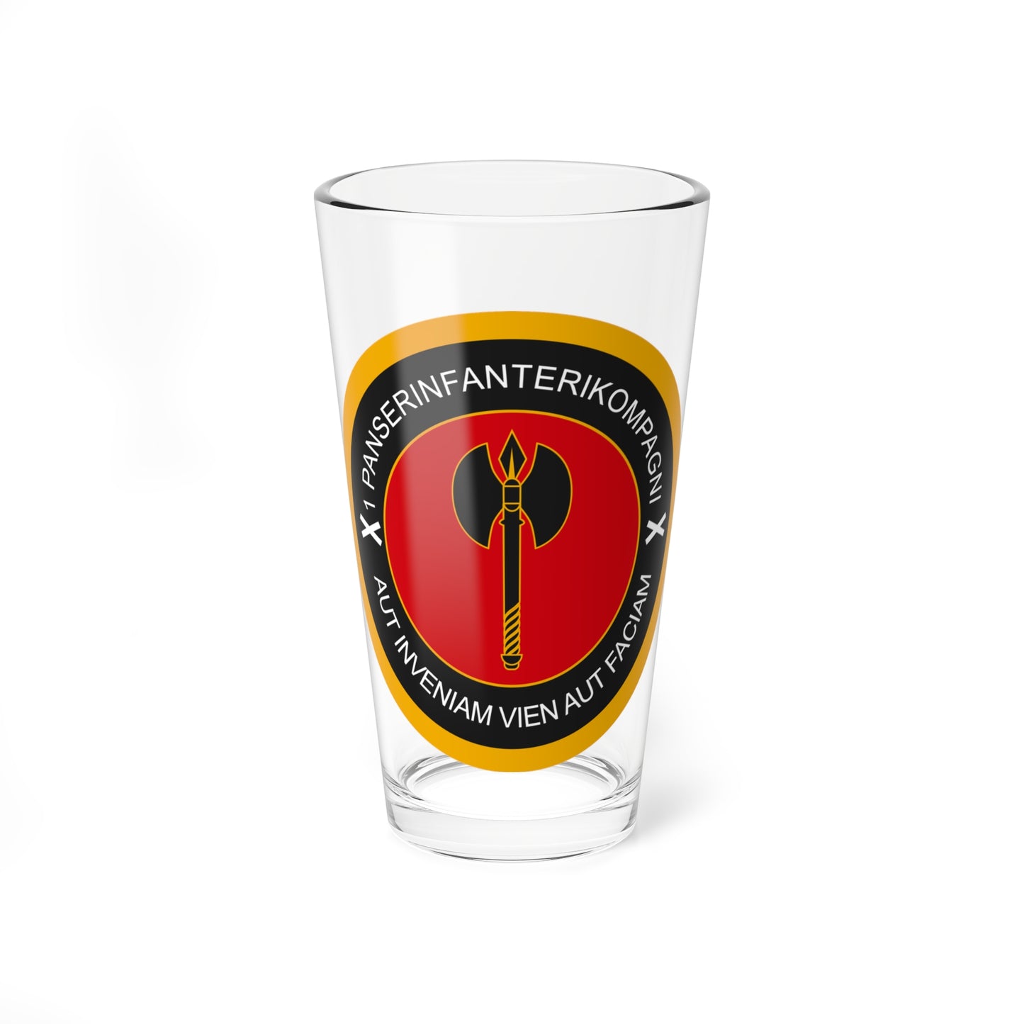 Emblem for the 1-II-JDR (Denmark) (Coat of Arms) Pint Glass 16oz