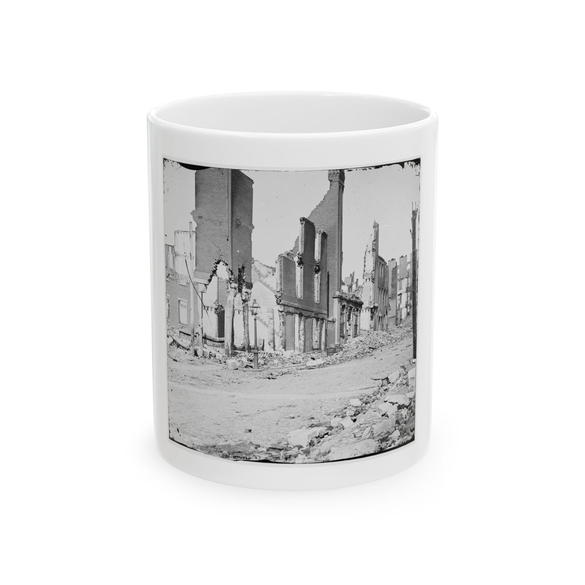 Richmond, Va. Street In The Burned District (U.S. Civil War) White Coffee Mug
