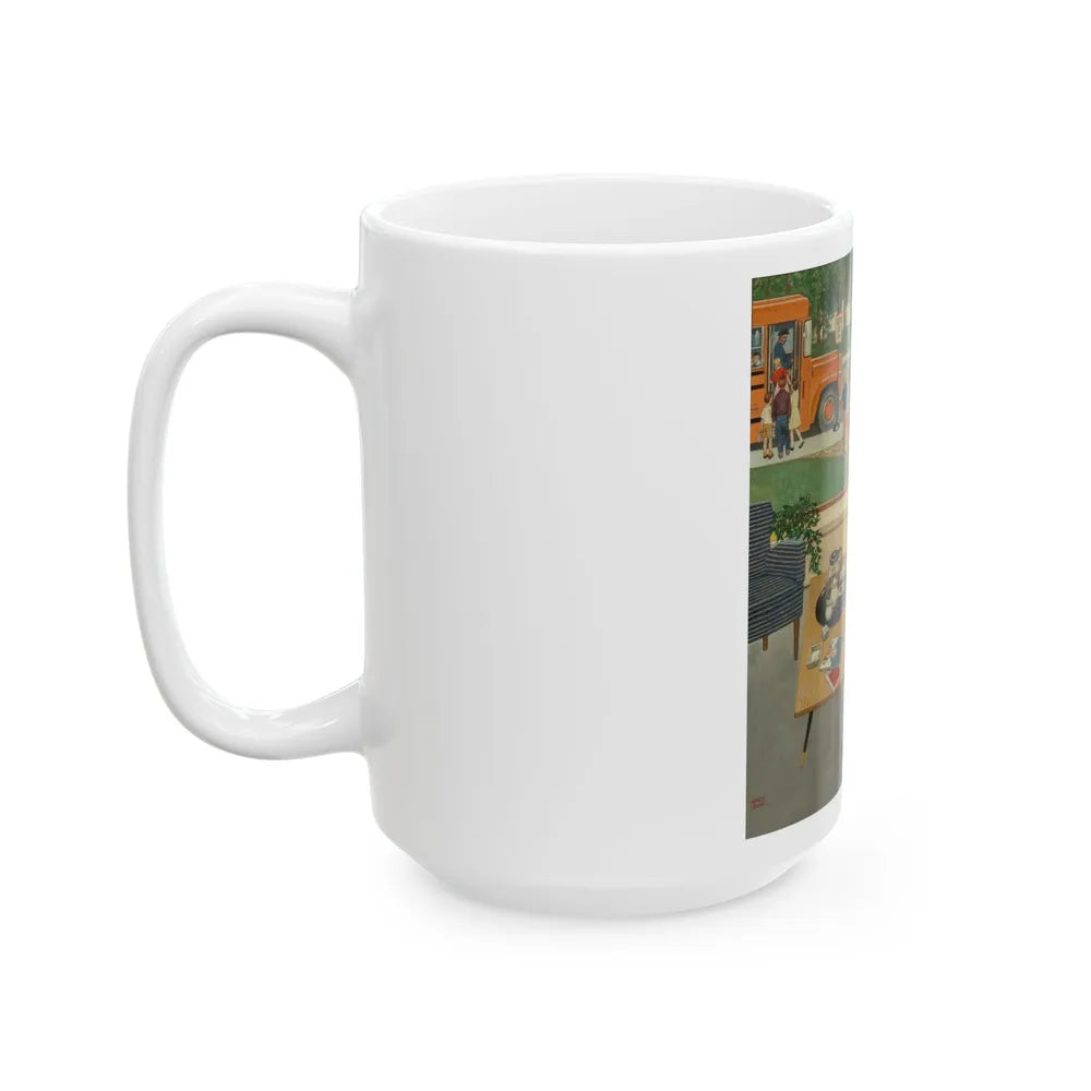 Back to School, The Saturday Evening Post cover, September 12, 1959 - White Coffee Mug-Go Mug Yourself