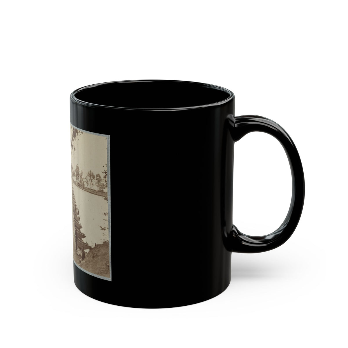 Army Of The James, Pontoon Bridges Across James River At Deep Bottom And Varina 002 (1) (U.S. Civil War) Black Coffee Mug