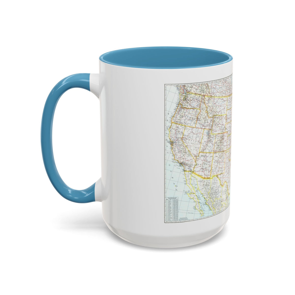 USA - The United States (1940) (Map) Accent Coffee Mug