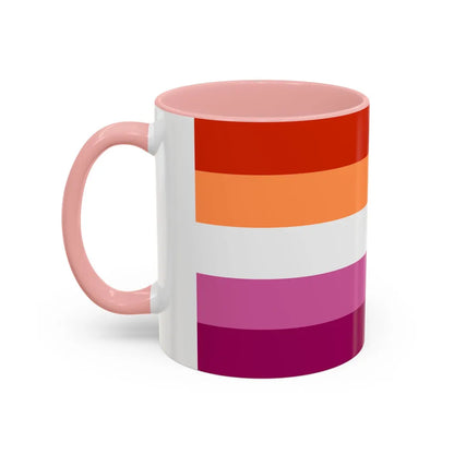 Lesbian 3 Pride Flag - Accent Coffee Mug-Go Mug Yourself