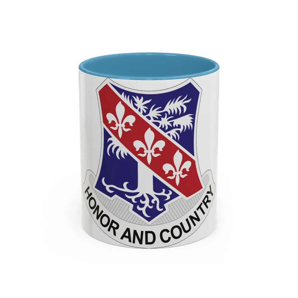 327th Infantry Regiment (U.S. Army) Accent Coffee Mug-11oz-Light Blue-Go Mug Yourself