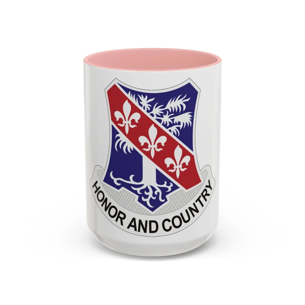 327th Infantry Regiment (U.S. Army) Accent Coffee Mug-15oz-Pink-Go Mug Yourself