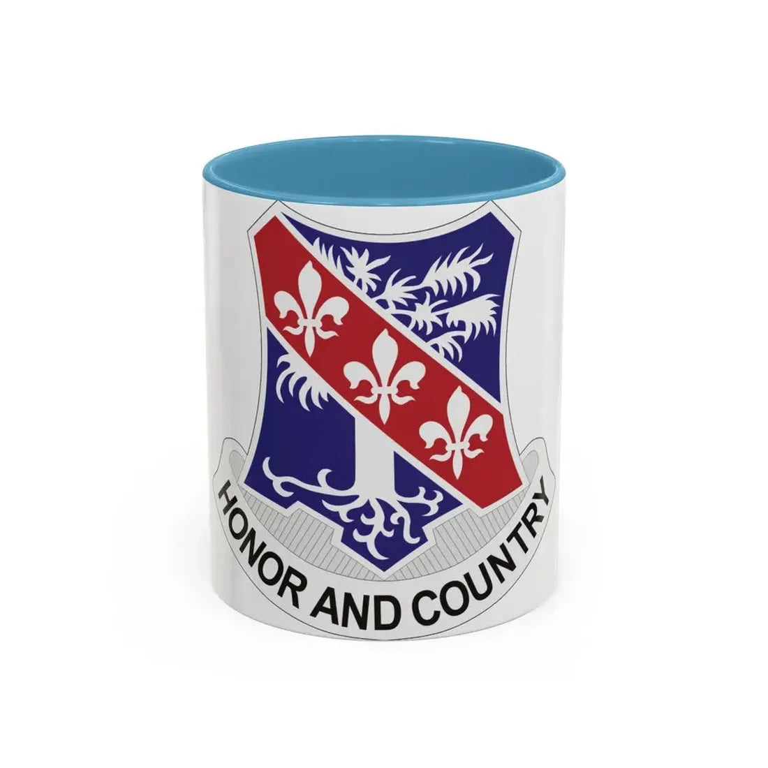 327th Infantry Regiment (U.S. Army) Accent Coffee Mug 11oz Light Blue - Go Mug Yourself