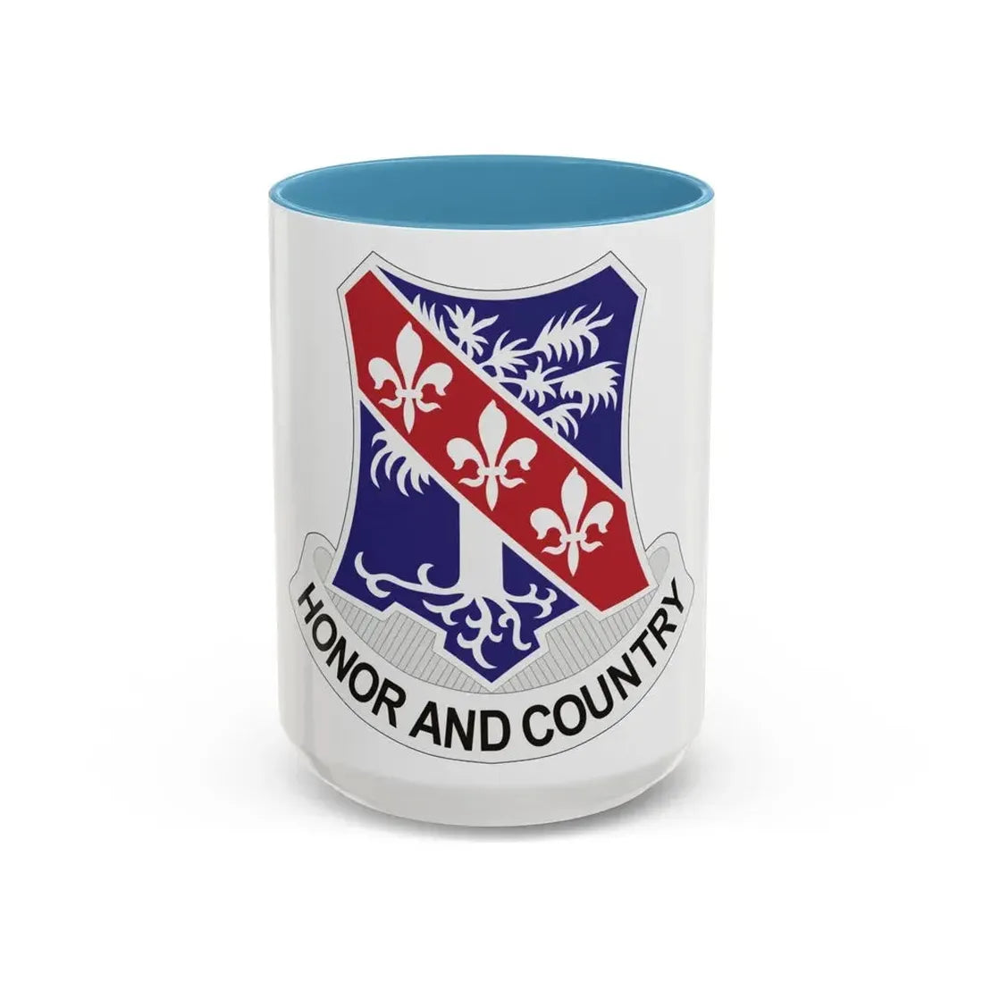 327th Infantry Regiment (U.S. Army) Accent Coffee Mug 15oz Light Blue - Go Mug Yourself