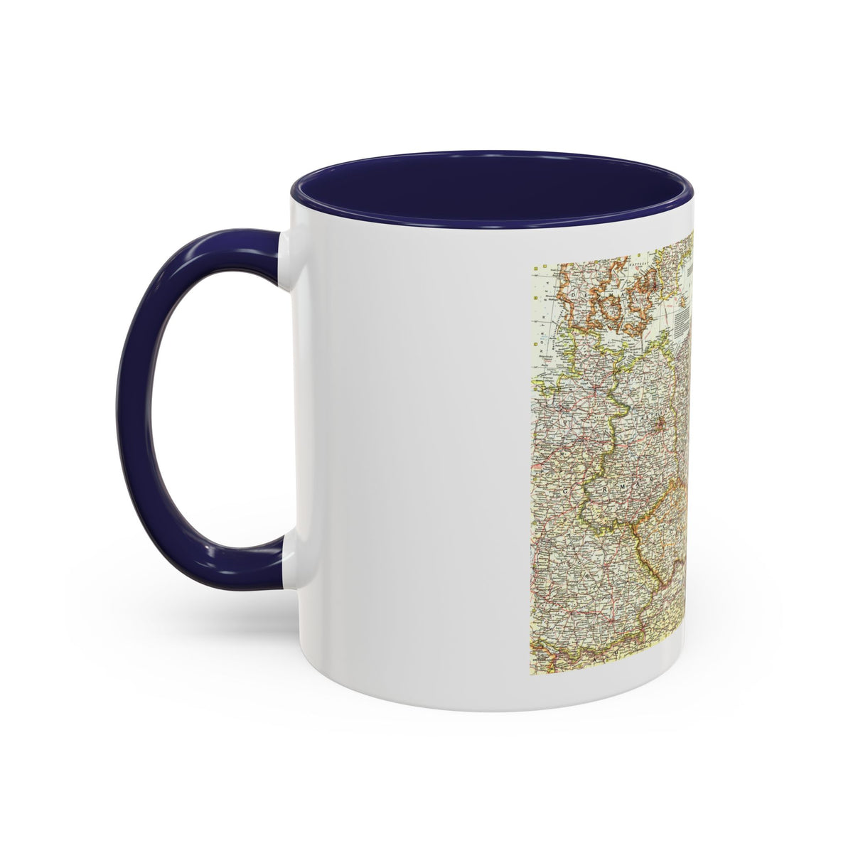 Poland and Czechoslovakia (1958) (Map) Accent Coffee Mug