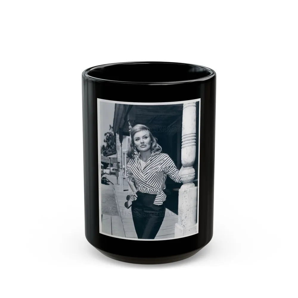 Kathleen Crowley #05 (Vintage Female Icon) Black Coffee Mug-15oz-Go Mug Yourself