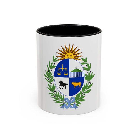 Flat vector coat of arms with a sun face above an oval quartered shield in a green laurel wreath.