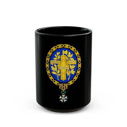 Coat of arms of the French Republic - Black Coffee Mug-15oz-Go Mug Yourself