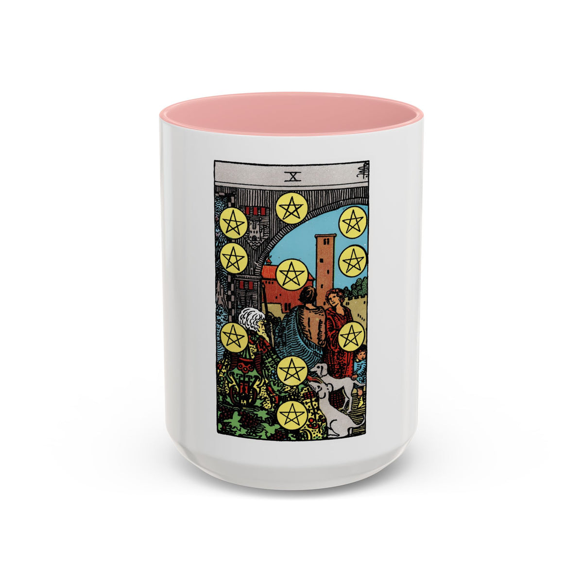 The 10 of Pentacles (Tarot Card) Accent Coffee Mug
