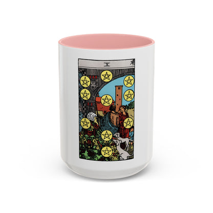 The 10 of Pentacles (Tarot Card) Accent Coffee Mug