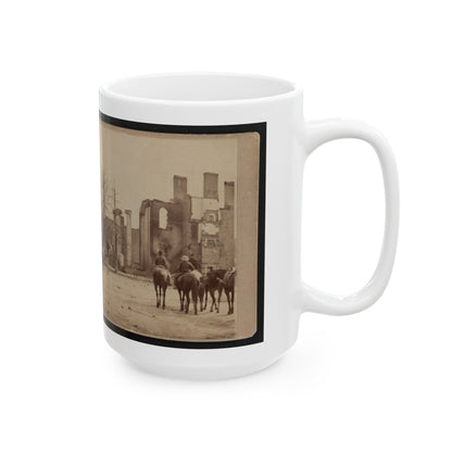 Bank Of Chambersburg & Franklin House, Chambersburg, Franklin Co., Pa., Destroyed By The Rebels Under Mccausland, July 30th, 1864 (U.S. Civil War) White Coffee Mug