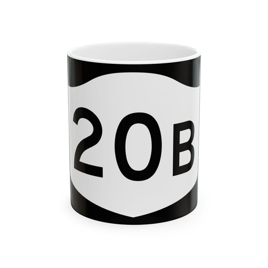 NY-20B (New York) (Road Sign) White Coffee Mug