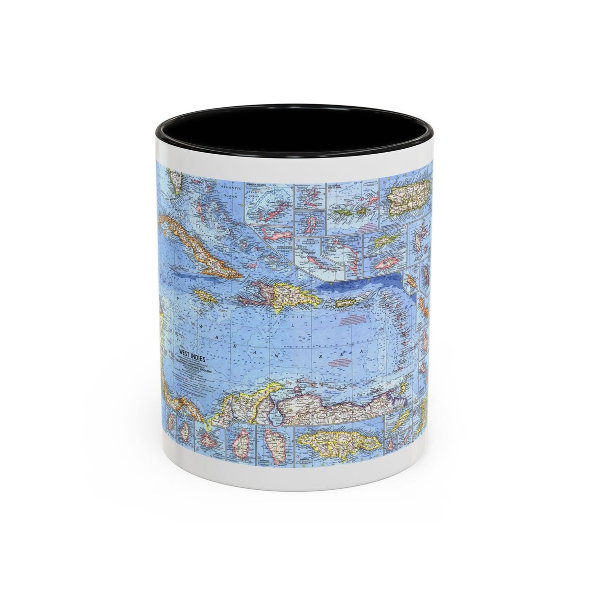 West Indies (1962) (Map) Accent Coffee Mug