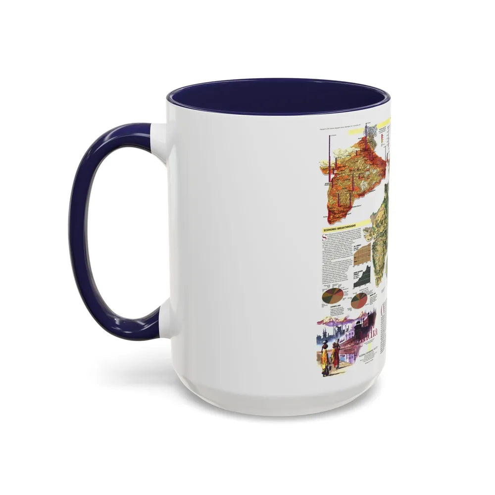 India (1997) (Map) Accent Coffee Mug-Go Mug Yourself