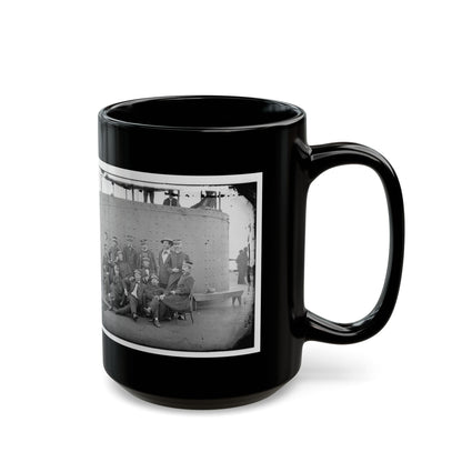 James River, Va. Officers Of The U.S.S. Monitor Grouped By The Turret (U.S. Civil War) Black Coffee Mug