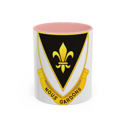 329th Infantry Regiment (U.S. Army) Accent Coffee Mug-11oz-Pink-Go Mug Yourself