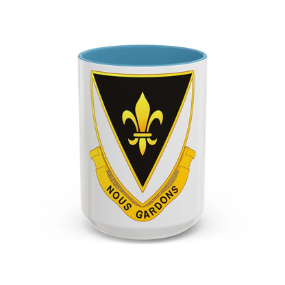 329th Infantry Regiment (U.S. Army) Accent Coffee Mug-15oz-Light Blue-Go Mug Yourself