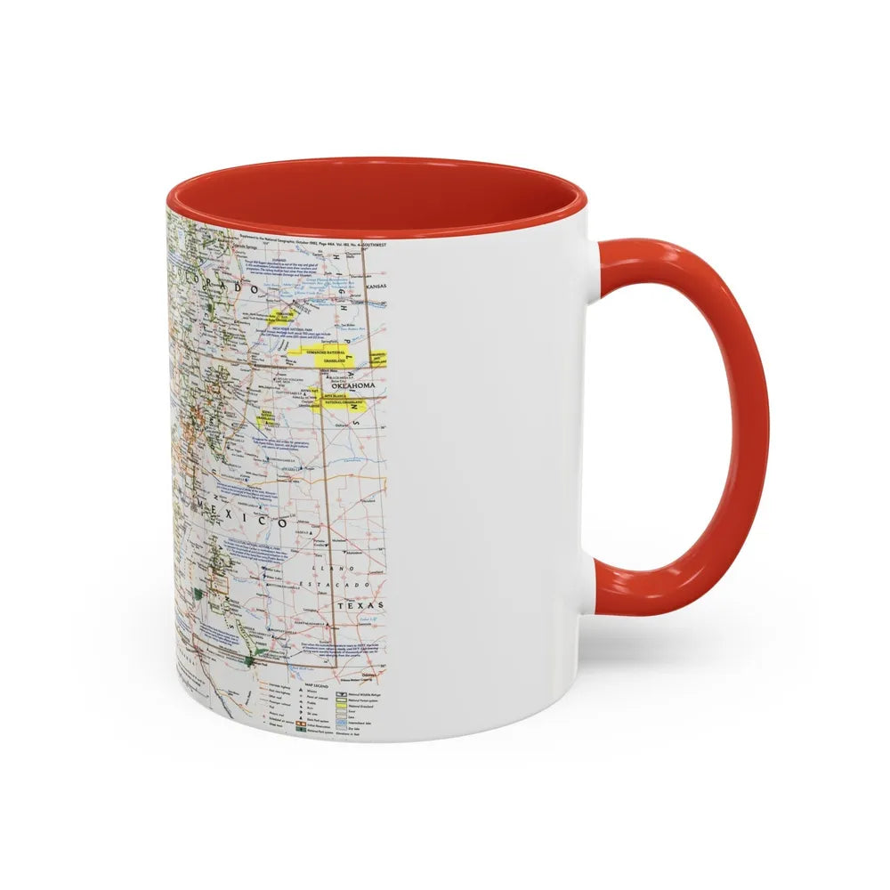 USA - Southwest (1992) (Map) Accent Coffee Mug-Go Mug Yourself