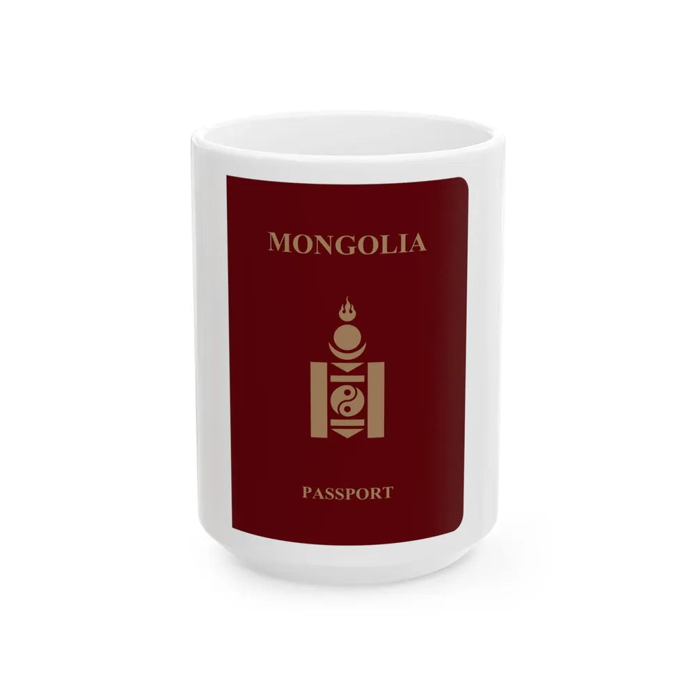 Mongolia Passport - White Coffee Mug-15oz-Go Mug Yourself