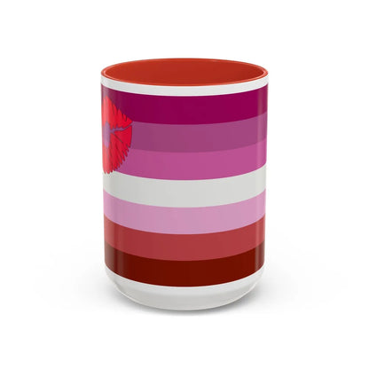 Lipstick lesbian Pride Flag - Accent Coffee Mug-15oz-Red-Go Mug Yourself