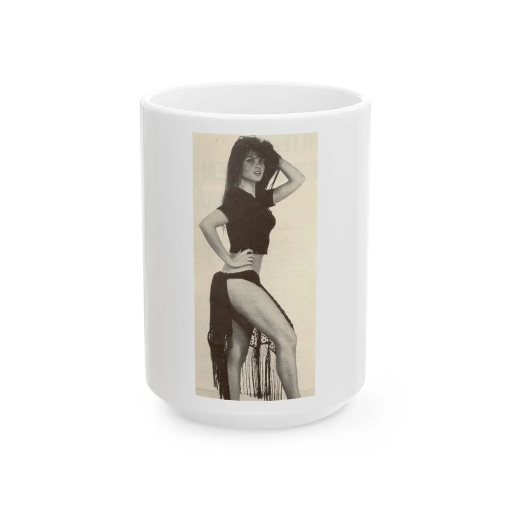 Caroline Munro #212 (Vintage Female Icon) White Coffee Mug-15oz-Go Mug Yourself