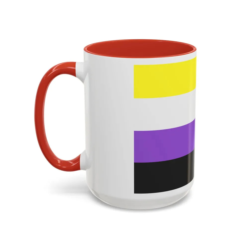 Nonbinary Pride Flag - Accent Coffee Mug-Go Mug Yourself