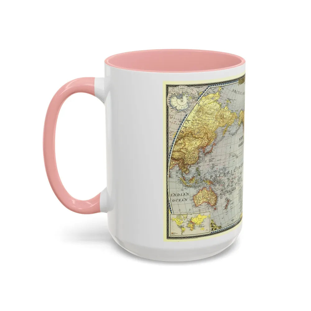 World Map (1943) (Map) Accent Coffee Mug-Go Mug Yourself