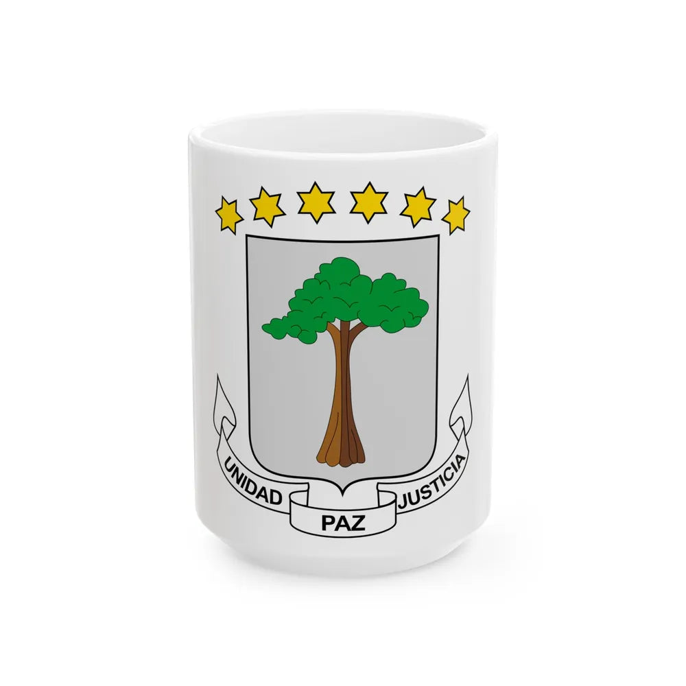 Coat of arms of Equatorial Guinea - White Coffee Mug-15oz-Go Mug Yourself