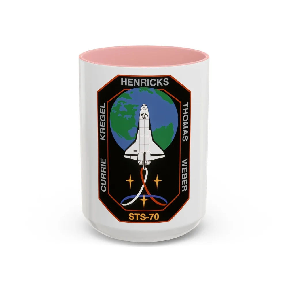 STS 70 (NASA) Accent Coffee Mug-15oz-Pink-Go Mug Yourself