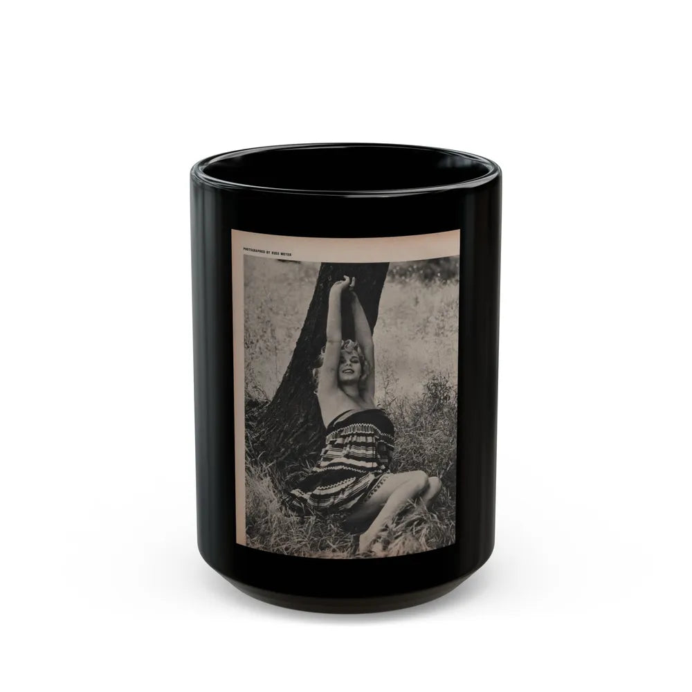 Ingrid Goude #29 - SEE Mag. Jan. '58 - 1 Page & 1 B&W Photo (Vintage Female Icon) Black Coffee Mug-15oz-Go Mug Yourself