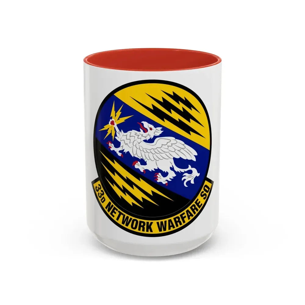 33 Network Warfare Squadron ACC (U.S. Air Force) Accent Coffee Mug 15oz Red - Go Mug Yourself