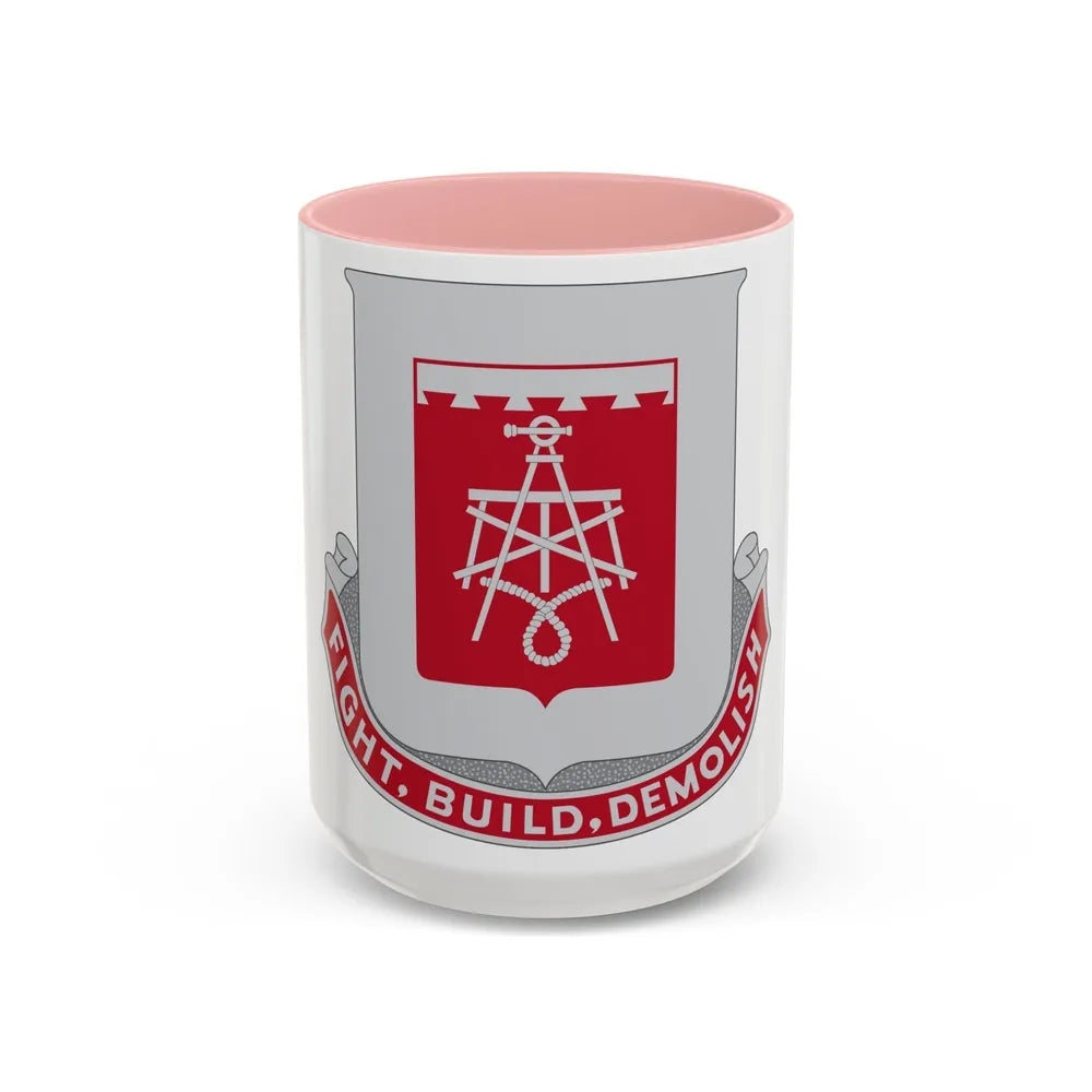 330 Engineer Battalion (U.S. Army) Accent Coffee Mug-15oz-Pink-Go Mug Yourself