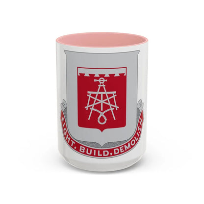 330 Engineer Battalion (U.S. Army) Accent Coffee Mug-15oz-Pink-Go Mug Yourself