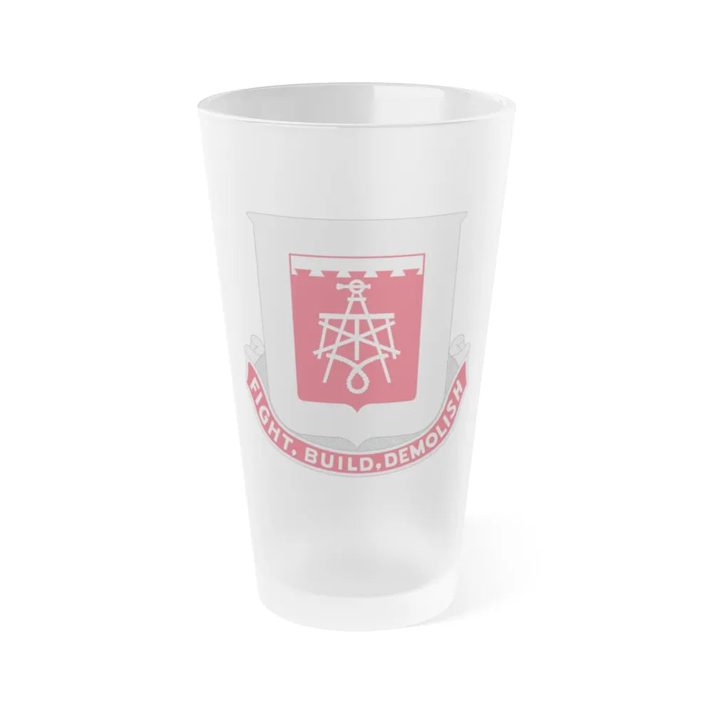 330 Engineer Battalion (U.S. Army) Frosted Pint Glass 16oz-Go Mug Yourself