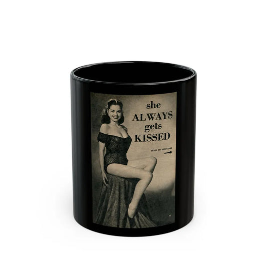 Jeanne Carmen #323 - Page 85 Page 1 of 5 with B&W Pin-Up Pic from PHOTO Digest Mag. Sept. '53 (Vintage Female Icon) Black Coffee Mug-11oz-Go Mug Yourself