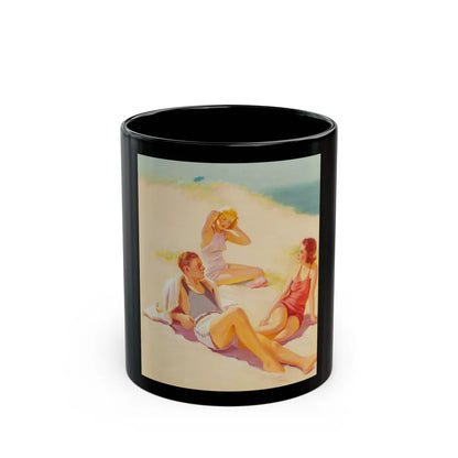 Day at the beach - Black Coffee Mug-11oz-Go Mug Yourself