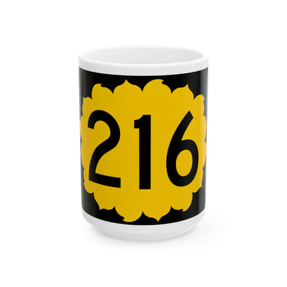 K-216 (Kansas) (Road Sign) White Coffee Mug
