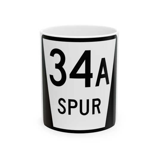 N SPUR 34A (Nebraska) (Road Sign) White Coffee Mug