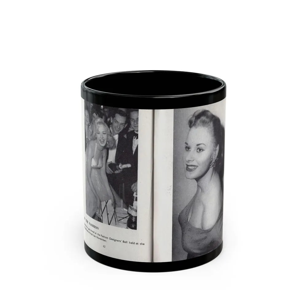 Norma Sykes #166 - 66 PHOTOGRAPHS OF Sabrina U.K. Pocket Mag. Pages 62 & 63 (Vintage Female Icon) Black Coffee Mug-11oz-Go Mug Yourself