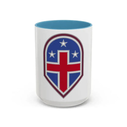 332 Medical Brigade 3 (U.S. Army) Accent Coffee Mug 15oz Light Blue - Go Mug Yourself
