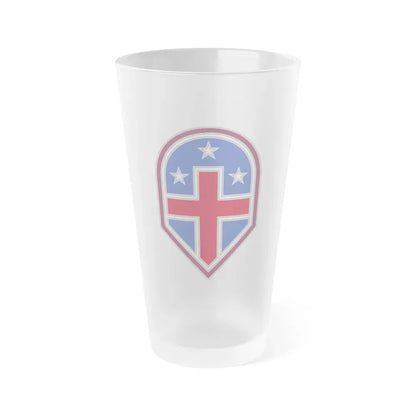 332 Medical Brigade 3 (U.S. Army) Frosted Pint Glass 16oz Default Title - Go Mug Yourself