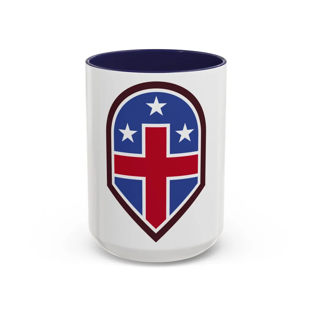 332 Medical Brigade (U.S. Army) Accent Coffee Mug-15oz-Navy-Go Mug Yourself