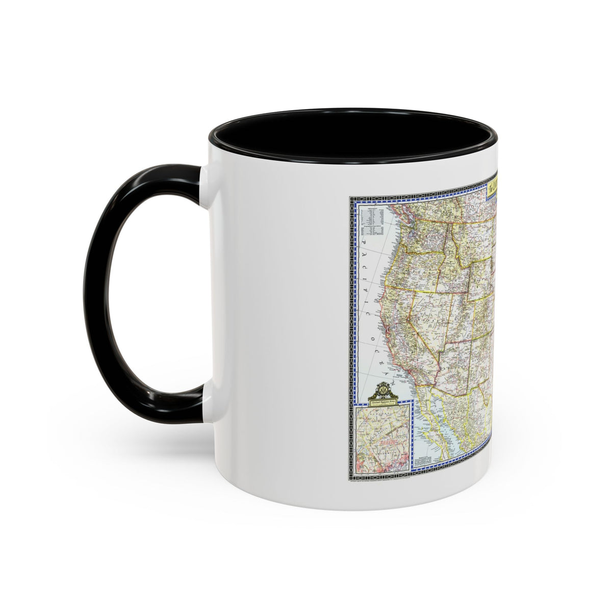 USA - The United States (1946) (Map) Accent Coffee Mug