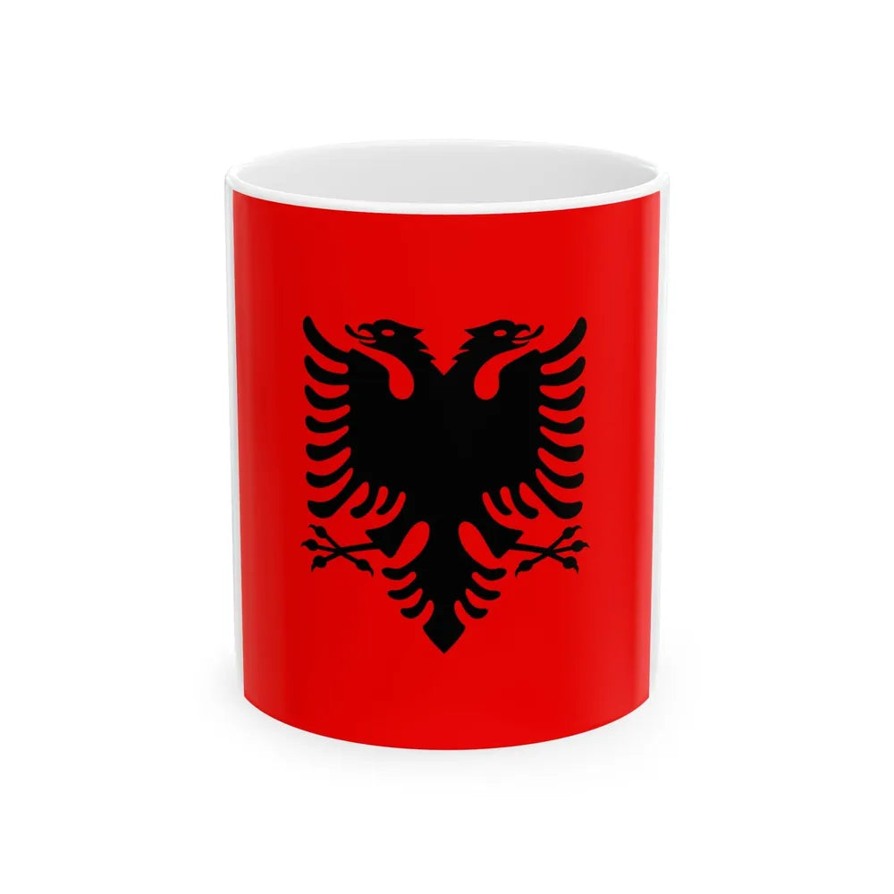 Flag of the President of Albania 2002 to 2014 - White Coffee Mug-11oz-Go Mug Yourself