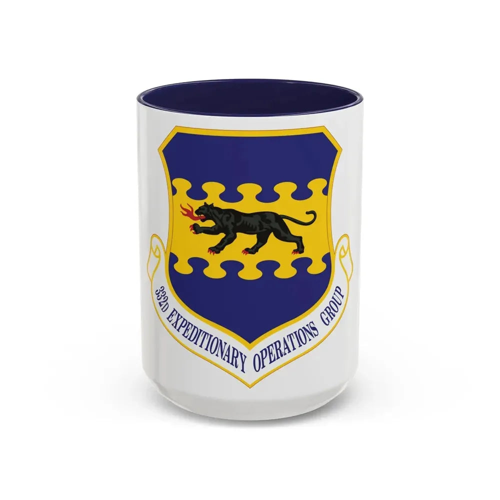 332d Expeditionary Operations Group (U.S. Air Force) Accent Coffee Mug 15oz Navy - Go Mug Yourself